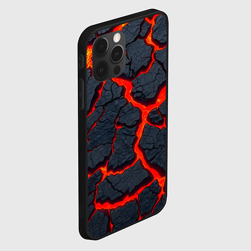 Чехол iPhone 12 Pro Max Текущая в породе лава / 3D-Черный – фото 2