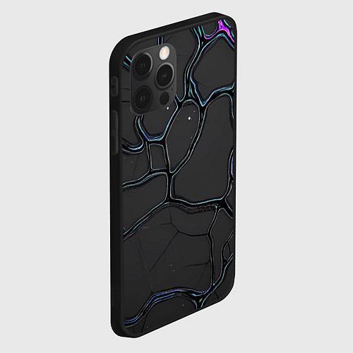 Чехол iPhone 12 Pro Max Плита хай-тек текстура / 3D-Черный – фото 2