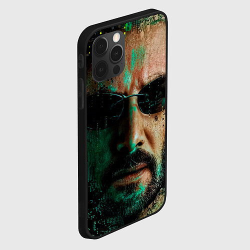 Чехол iPhone 12 Pro Max Matrix - Keanu Reeves / 3D-Черный – фото 2