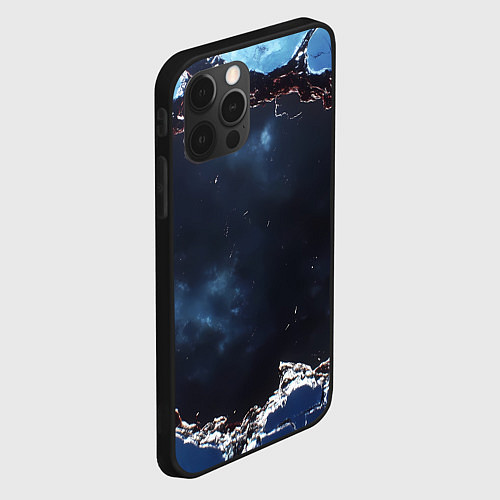 Чехол iPhone 12 Pro Max Объемная дыра в стене текстура / 3D-Черный – фото 2
