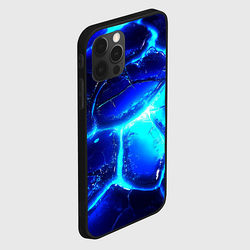 Чехол iPhone 12 Pro Max Синие плиты лед / 3D-Черный – фото 2
