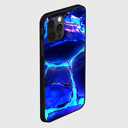 Чехол для iPhone 12 Pro Max Объемные плиты в неоновом свечение, цвет: 3D-черный — фото 2