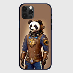 Чехол для iPhone 12 Pro Max Крутой панда в стиле стимпанк, цвет: 3D-черный