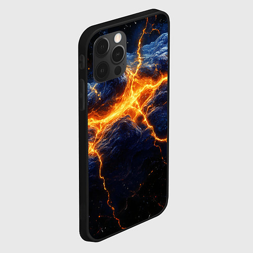Чехол iPhone 12 Pro Max Молнии в разбитом небе / 3D-Черный – фото 2