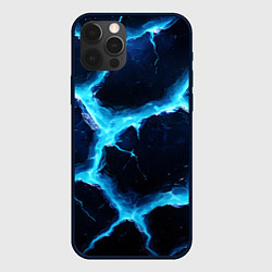 Чехол iPhone 12 Pro Max Голубая потертая текстура с разломом