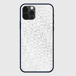Чехол для iPhone 12 Pro Max Белый с абстрактным узором, цвет: 3D-черный