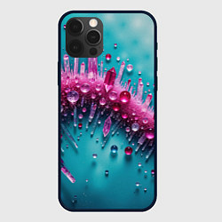 Чехол для iPhone 12 Pro Max Розовые кристаллы, цвет: 3D-черный