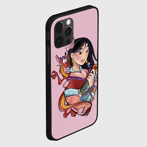 Чехол iPhone 12 Pro Max Красивая Мулан и Мушу - big pictures / 3D-Черный – фото 2