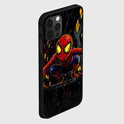 Чехол для iPhone 12 Pro Max Маленький человек-паук с желтыми глазами, цвет: 3D-черный — фото 2