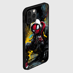 Чехол для iPhone 12 Pro Max Человек-паук граффити на фоне, цвет: 3D-черный — фото 2