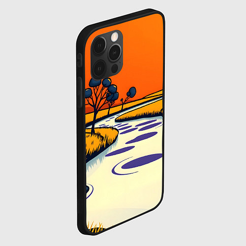 Чехол iPhone 12 Pro Max Арт с фантастическим пейзажем / 3D-Черный – фото 2