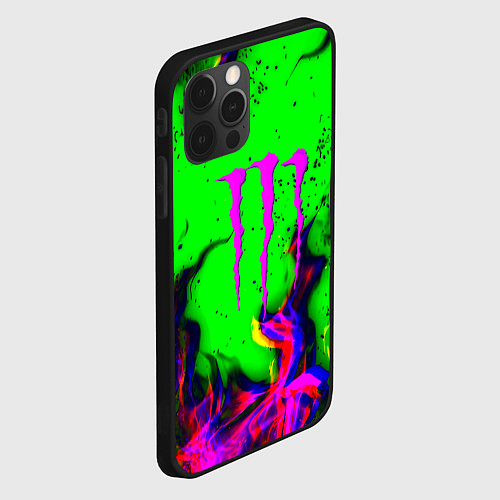 Чехол iPhone 12 Pro Max Monster Energy flame / 3D-Черный – фото 2