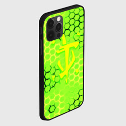 Чехол для iPhone 12 Pro Max Doom кислотные соты лого, цвет: 3D-черный — фото 2