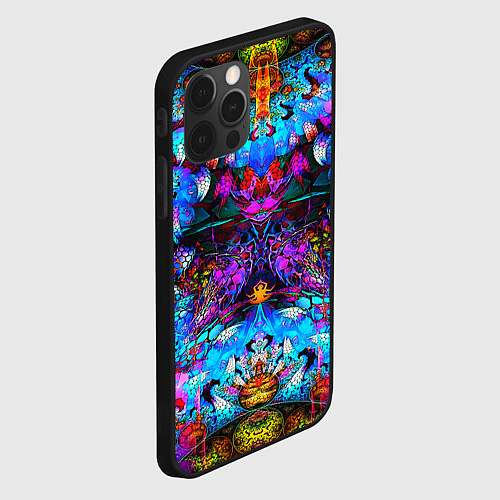 Чехол iPhone 12 Pro Max Абстракция стекло узор / 3D-Черный – фото 2