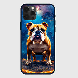 Чехол для iPhone 12 Pro Max Бульдог в космосе, цвет: 3D-черный