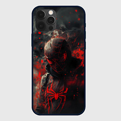 Чехол для iPhone 12 Pro Max Black Spider-man, цвет: 3D-черный