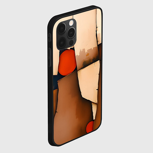 Чехол iPhone 12 Pro Max Фрагментированная композиция / 3D-Черный – фото 2