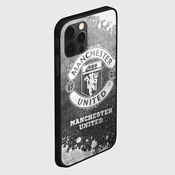 Чехол для iPhone 12 Pro Max Manchester United - grey gradient, цвет: 3D-черный — фото 2