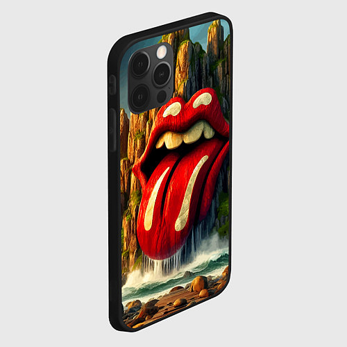 Чехол iPhone 12 Pro Max Rolling Stones - sea rocks / 3D-Черный – фото 2