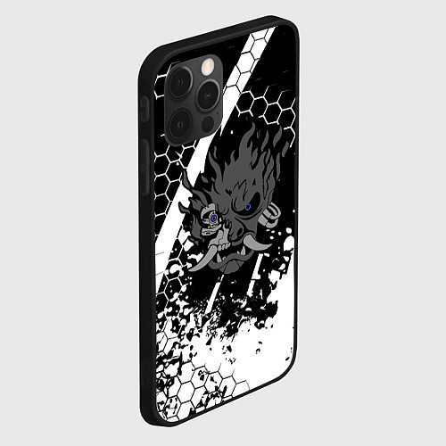 Чехол iPhone 12 Pro Max Samurai соты краски / 3D-Черный – фото 2