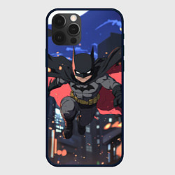 Чехол для iPhone 12 Pro Max Злой Бэтмен в полете, цвет: 3D-черный