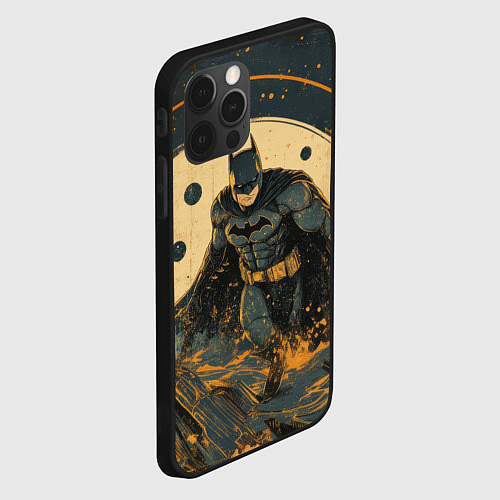 Чехол iPhone 12 Pro Max Бэтмен крадется / 3D-Черный – фото 2