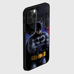 Чехол для iPhone 12 Pro Max Бэтмен брызги краски, цвет: 3D-черный — фото 2