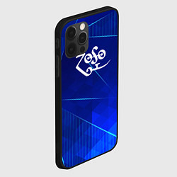 Чехол для iPhone 12 Pro Max Led Zeppelin blue poly, цвет: 3D-черный — фото 2