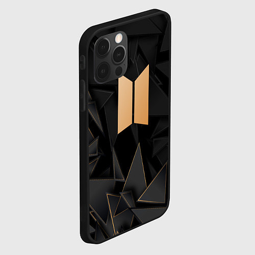 Чехол iPhone 12 Pro Max BTS golden poly / 3D-Черный – фото 2