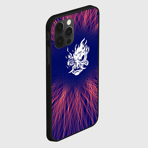 Чехол iPhone 12 Pro Max Cyberpunk 2077 red energy / 3D-Черный – фото 2