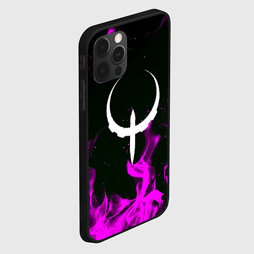 Чехол iPhone 12 Pro Max Quake fire neon / 3D-Черный – фото 2