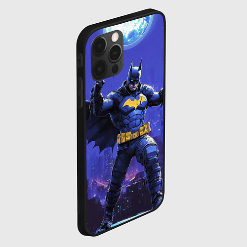 Чехол iPhone 12 Pro Max Бэтмен в стойке победителя / 3D-Черный – фото 2