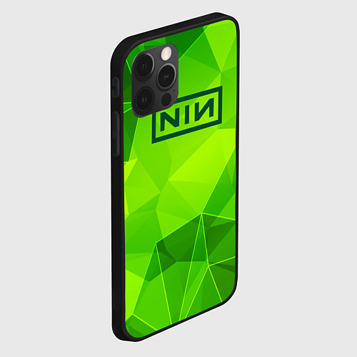 Чехол iPhone 12 Pro Max Nine Inch Nails green poly / 3D-Черный – фото 2