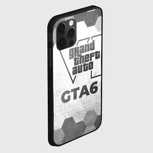 Чехол iPhone 12 Pro Max GTA6 - white gradient / 3D-Черный – фото 2