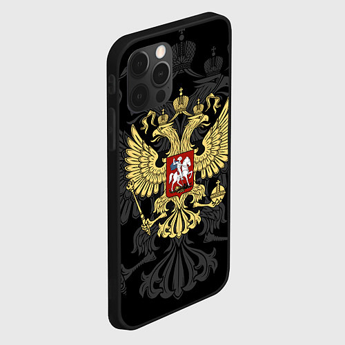 Чехол iPhone 12 Pro Max Российский герб / 3D-Черный – фото 2