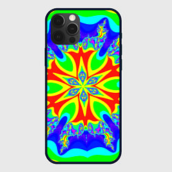 Чехол для iPhone 12 Pro Max Неоновая психоделика узор, цвет: 3D-черный