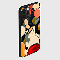 Чехол для iPhone 12 Pro Max Абстракция с кругами и краской, цвет: 3D-черный — фото 2