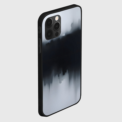 Чехол iPhone 12 Pro Max Разводы черной краски / 3D-Черный – фото 2
