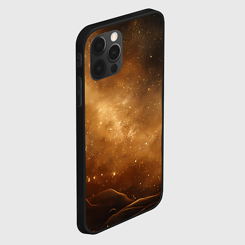 Чехол iPhone 12 Pro Max Песочный фон со звездами / 3D-Черный – фото 2