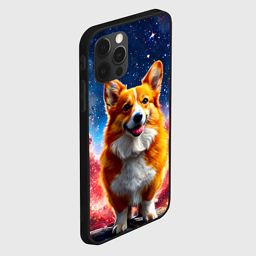 Чехол iPhone 12 Pro Max Корги и космическое небо / 3D-Черный – фото 2