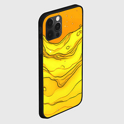 Чехол для iPhone 12 Pro Max Желто-оранжевая волнистая текстура, цвет: 3D-черный — фото 2