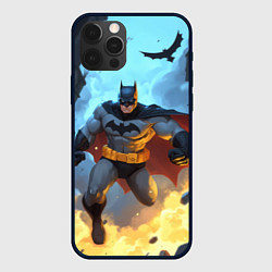 Чехол для iPhone 12 Pro Max Бэтмен в прыжке, цвет: 3D-черный