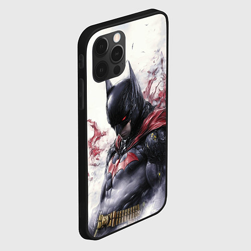 Чехол iPhone 12 Pro Max Бэтмен в тумане / 3D-Черный – фото 2