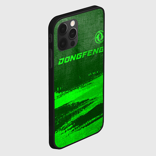 Чехол iPhone 12 Pro Max Dongfeng - green gradient посередине / 3D-Черный – фото 2