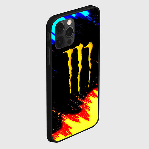 Чехол iPhone 12 Pro Max Monster energy огненные краски / 3D-Черный – фото 2