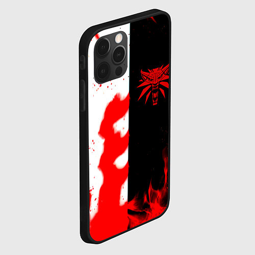 Чехол iPhone 12 Pro Max Ведьмак огненный / 3D-Черный – фото 2