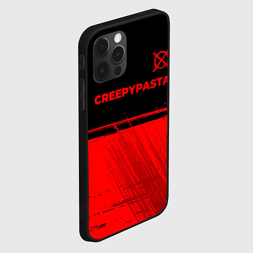 Чехол iPhone 12 Pro Max CreepyPasta - red gradient посередине / 3D-Черный – фото 2