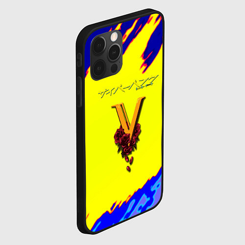Чехол iPhone 12 Pro Max Cyberpunk краски неоновые / 3D-Черный – фото 2