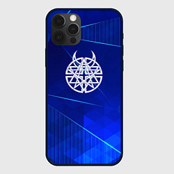Чехол для iPhone 12 Pro Max Disturbed blue poly, цвет: 3D-черный