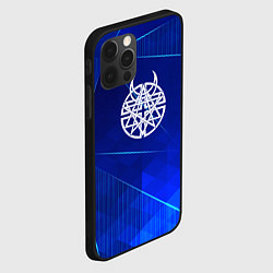 Чехол для iPhone 12 Pro Max Disturbed blue poly, цвет: 3D-черный — фото 2